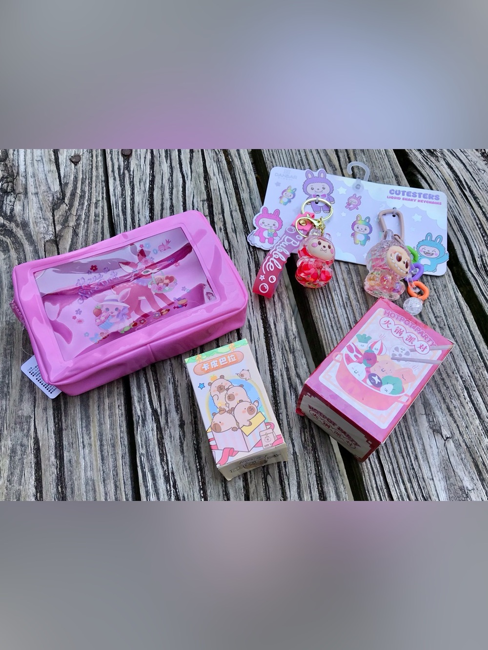 Lot Kawaii Keychain Monster Doll Open Blind Boxes BLIPPO Friends Vinyl Pouch